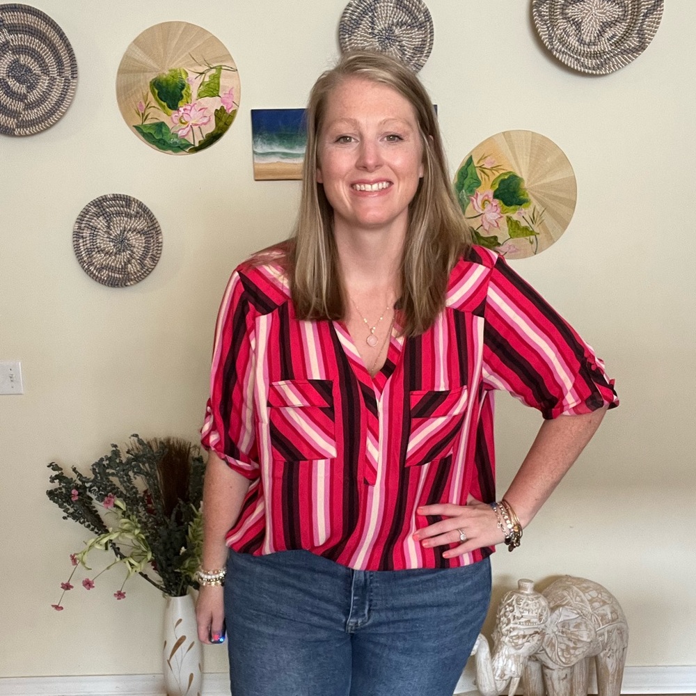 NWT Pin Stripe Button down Blouse